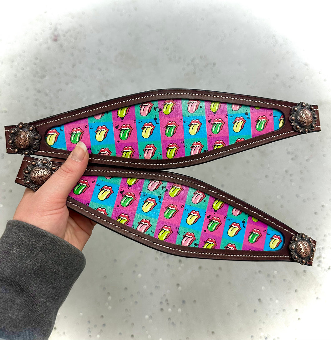 Rolling Checkered Leather Noseband Only