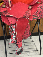 Load image into Gallery viewer, Red Pick Your Pattern 14.5” Saddle