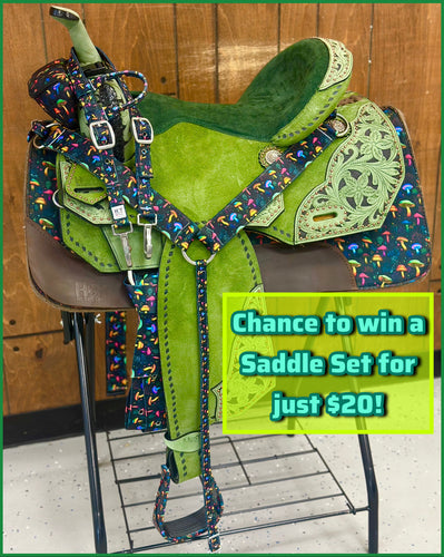 Chance to win Neon Shrooms Saddle Set