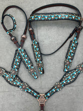 Load image into Gallery viewer, Cheetah and Bull Skulls Tack Set