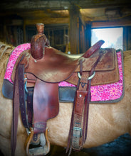 Load image into Gallery viewer, Wither Relief Rainbow Cheetah Saddle Pad