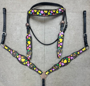 Candy Hearts Leather Tack Set