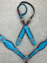 Load image into Gallery viewer, Dark Turquoise Faux Glitter Tack Set