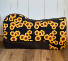 Load image into Gallery viewer, One of a Kind Black Sunflower Wither Relief Saddle Pad