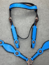 Load image into Gallery viewer, Blue Faux Glitter Tack Set