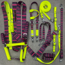 Load image into Gallery viewer, Neon Yellow and Wine Serape Tack Set