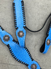 Load image into Gallery viewer, Blue Faux Glitter Tack Set