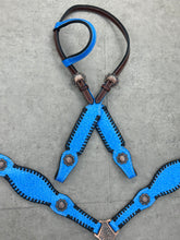 Load image into Gallery viewer, Blue Faux Glitter Tack Set