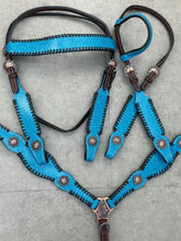 Load image into Gallery viewer, Dark Turquoise Faux Glitter Tack Set