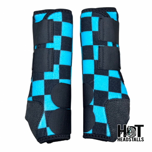 Blue Checkered Sport Boots