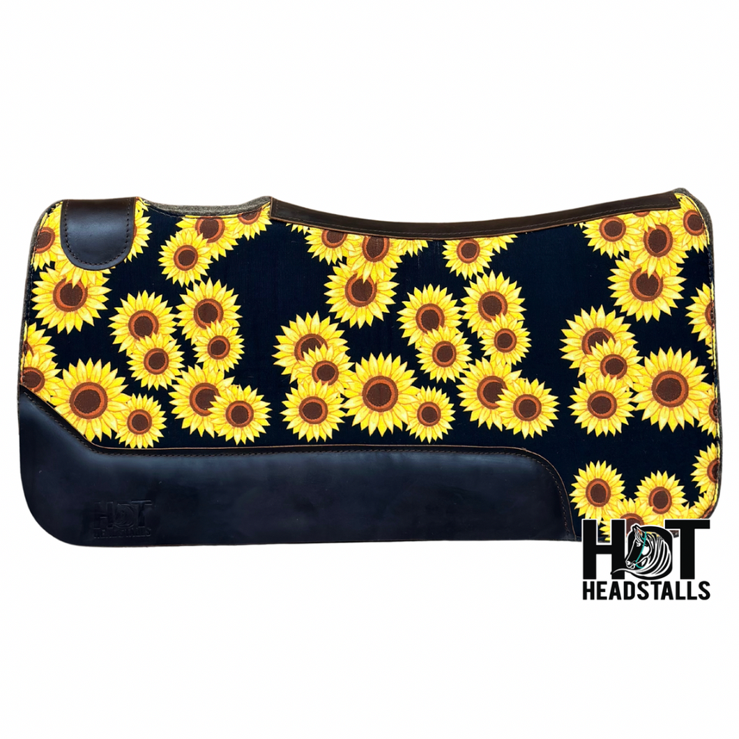 Black Sunflower Saddle Pad