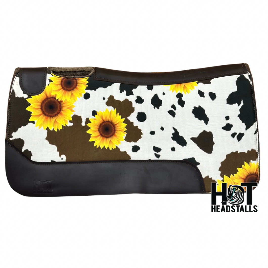 Cowhide Sunflower Saddle Pad