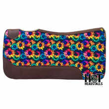 Load image into Gallery viewer, Rainbow Sunflowers Saddle Pad