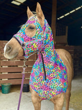 Load image into Gallery viewer, Rainbow Cheetah Lycra Hood