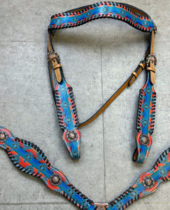 Aztec Serape Leather Tack Set