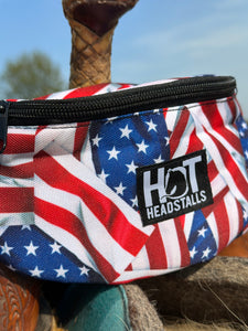American Flag Saddle Pouch