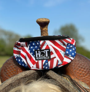 American Flag Saddle Pouch