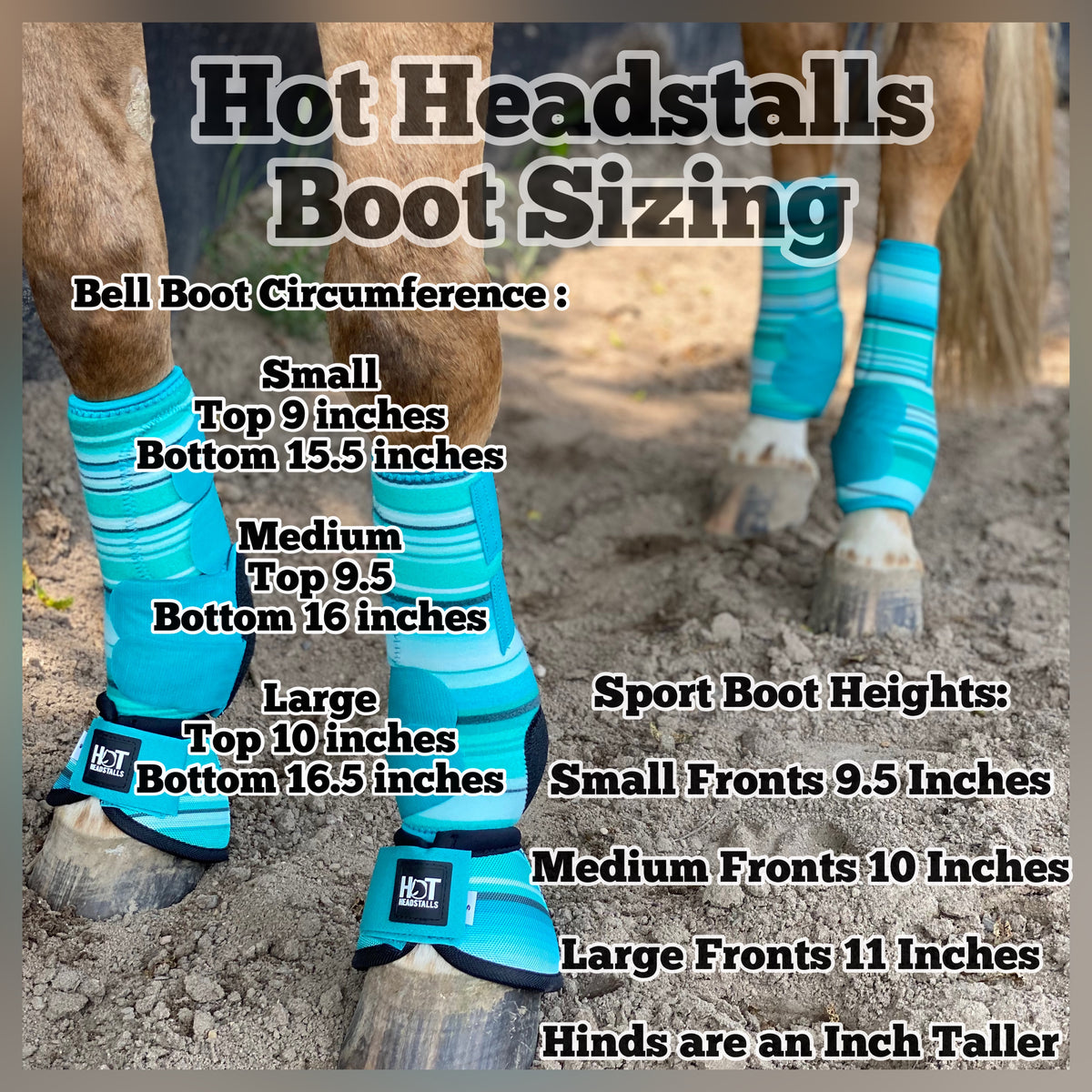 Teal Sunflower Bell Boots – Hot Headstalls