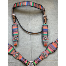 Load image into Gallery viewer, Serape Cheetah Leather Tack Set