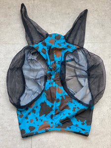 Blue Cowhide Fly Mask