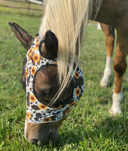 Cowhide Sunflower Fly Mask