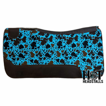 Load image into Gallery viewer, Blue Cowhide Saddle Pad
