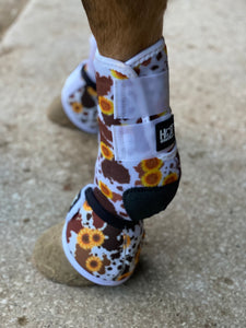 Cowhide Sunflower Bell Boots