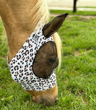 Load image into Gallery viewer, White Cheetah Fly Mask