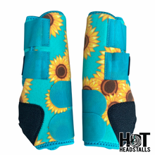 Load image into Gallery viewer, Teal Sunflower Sport Boots