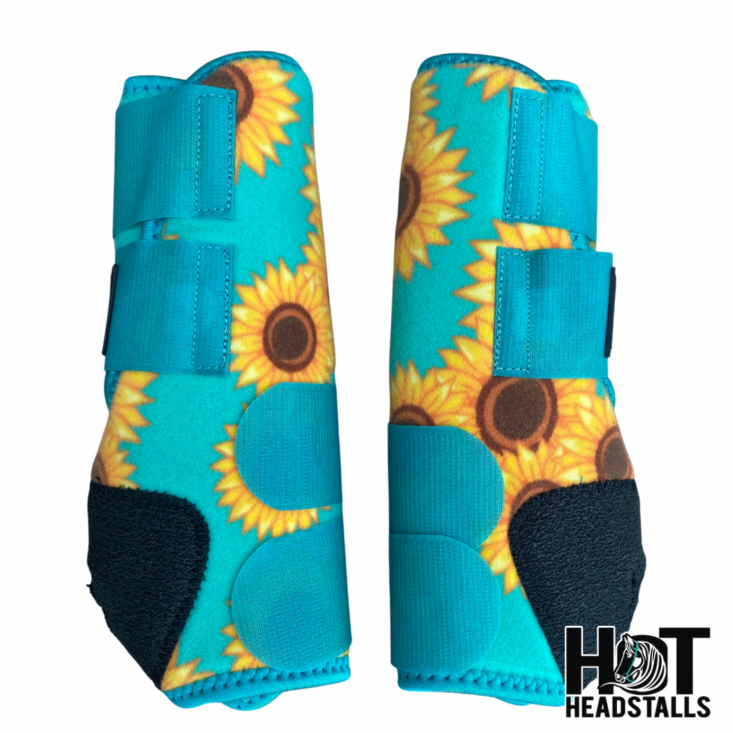 Teal Sunflower Sport Boots